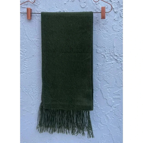 New Alpaca Camargo Scarf Rectangle Fringe Neck Warmer Multifunctional Army Green - Picture 10 of 12